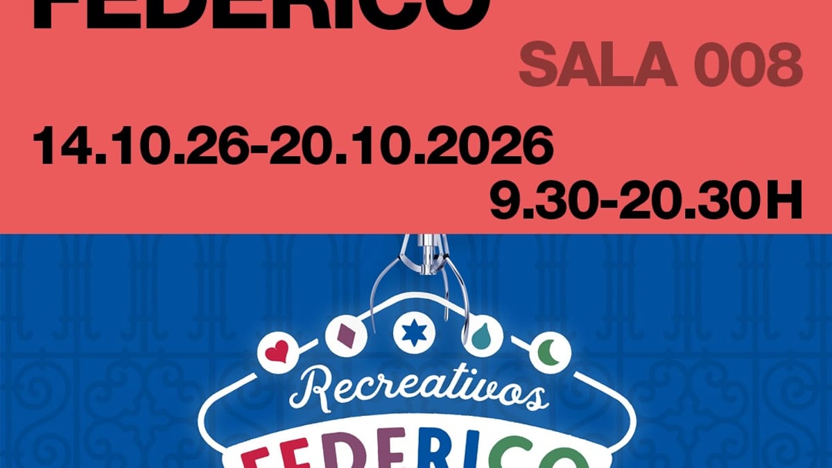 Cartel de Recreativos Federico, instalación artística de Alex Peña dedicada a Federico García Lorca, en La Térmica de Málaga
