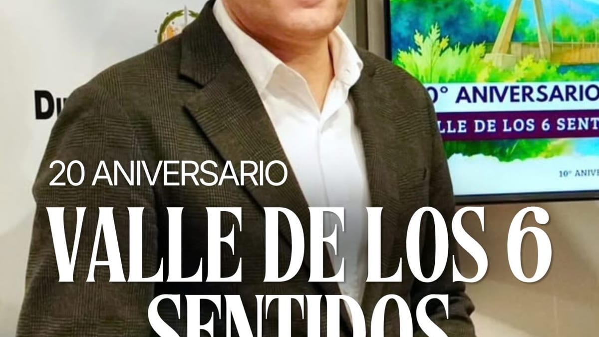 Cartel promocional del 20 aniversario del Valle de los 6 Sentidos en Renedo de Esgueva