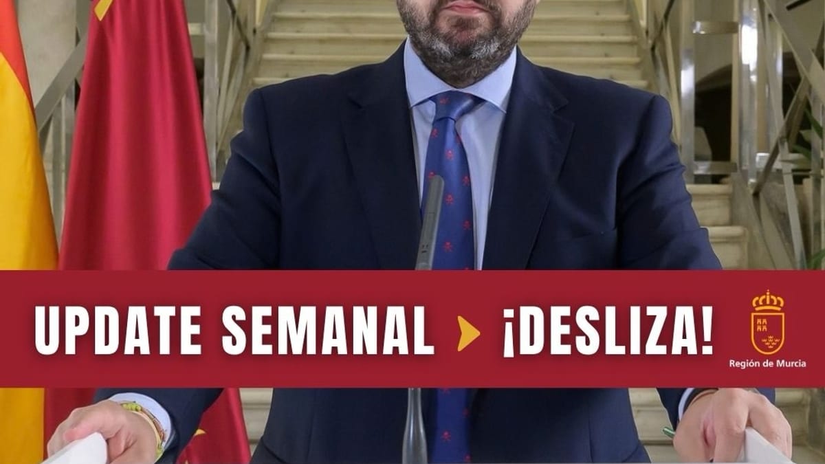 Cartel del resumen semanal del Gobierno de la Región de Murcia con las noticias más relevantes
