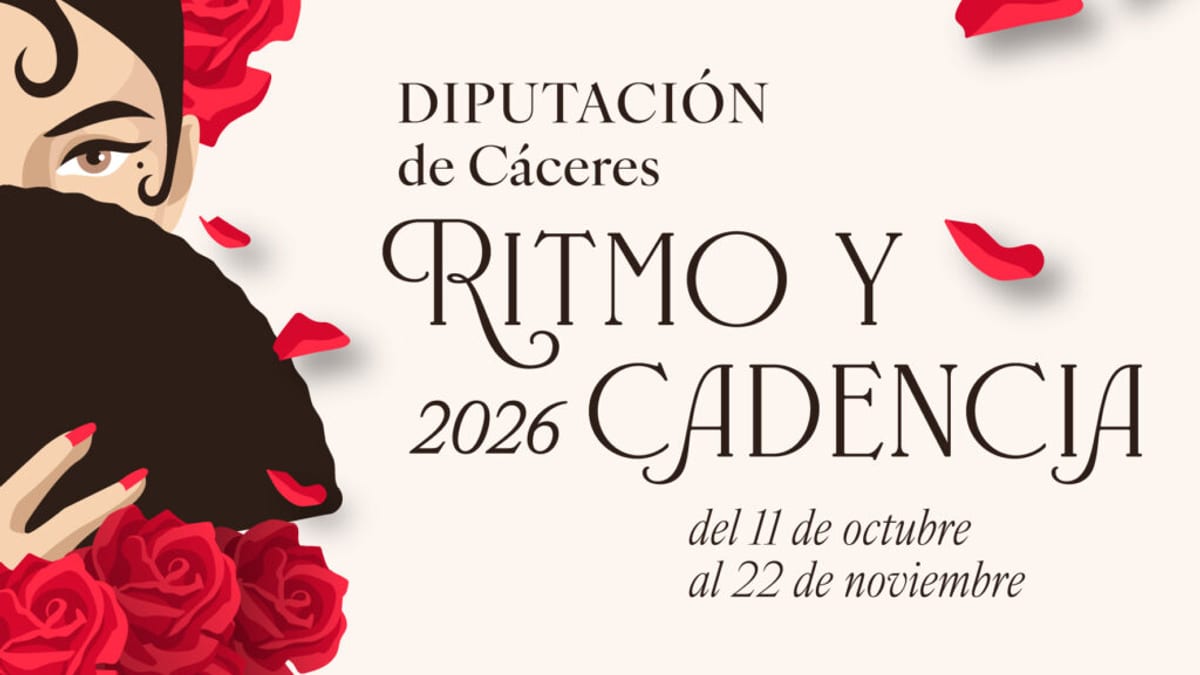 Cartel oficial del programa Ritmo y Cadencia 2026 de la Diputación de Cáceres