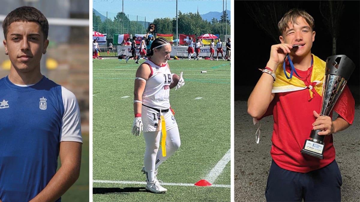 David Moreno, Mara González y Pepe Martínez, medallistas de Rivas Vaciamadrid en el Campeonato Europeo de Flag Football