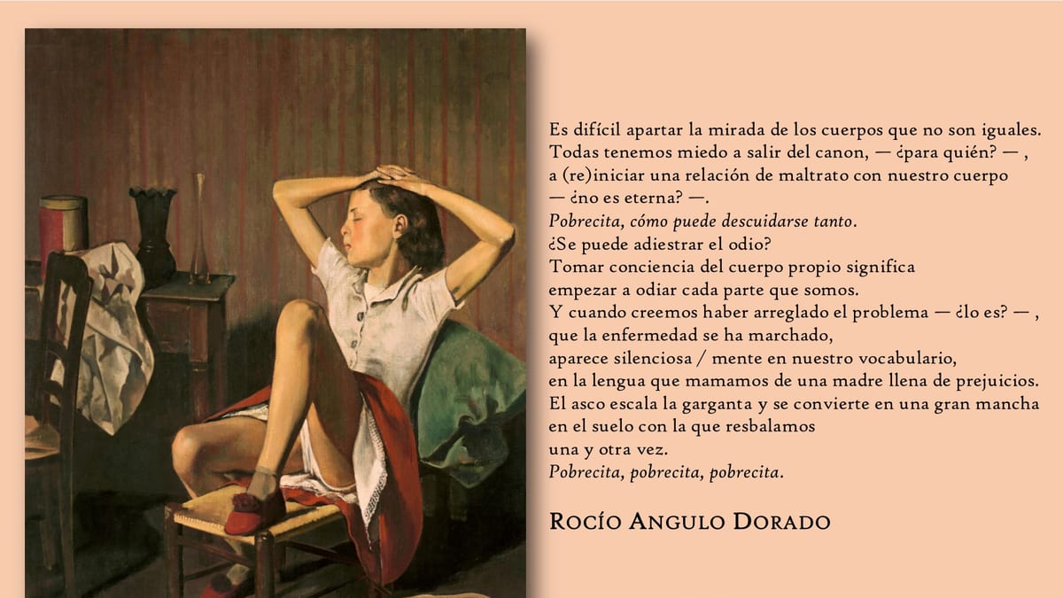 Rocío Angulo Dorado durante una lectura de poesía en el ciclo Cartas de Nube