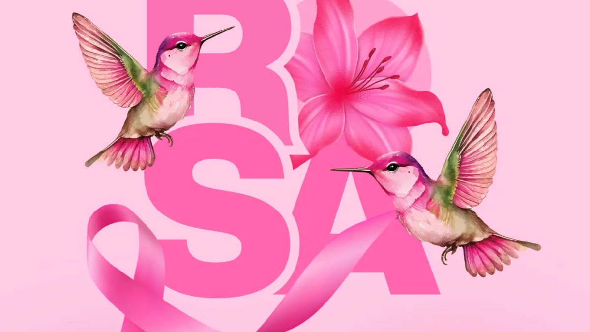 Club Patín Rollart Sanse con el mensaje de Octubre Rosa, Día Mundial contra el Cáncer de Mama