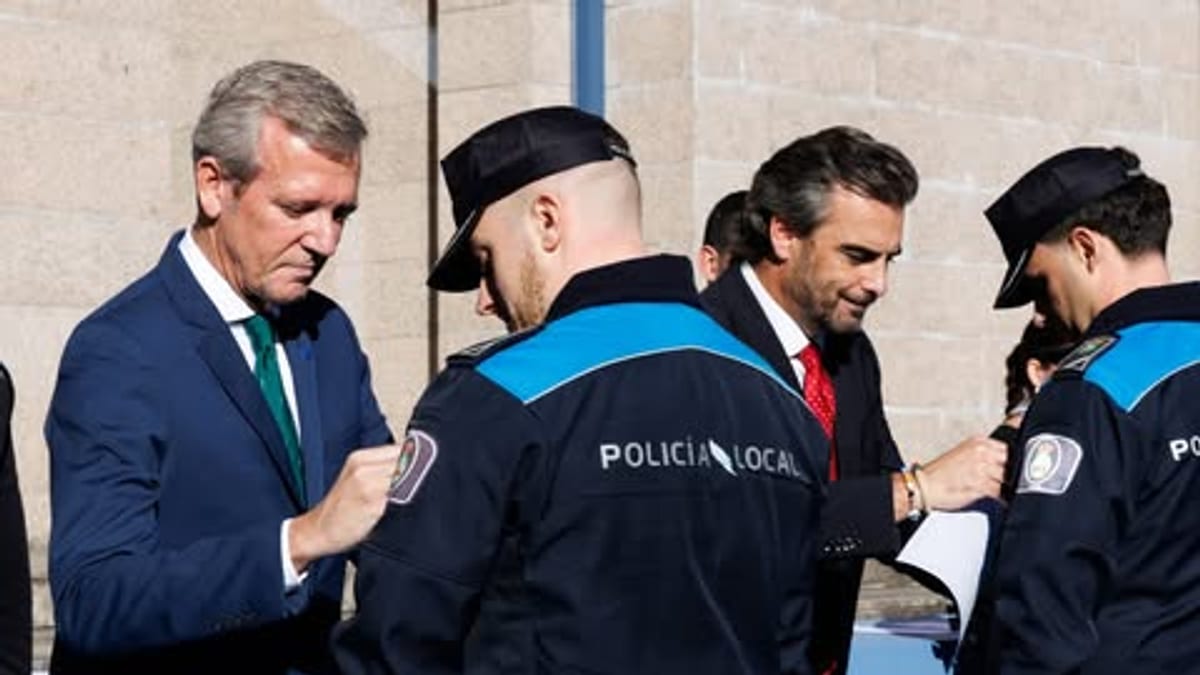 Alfonso Rueda Valenzuela durante un acto de la Policía Local de Galicia