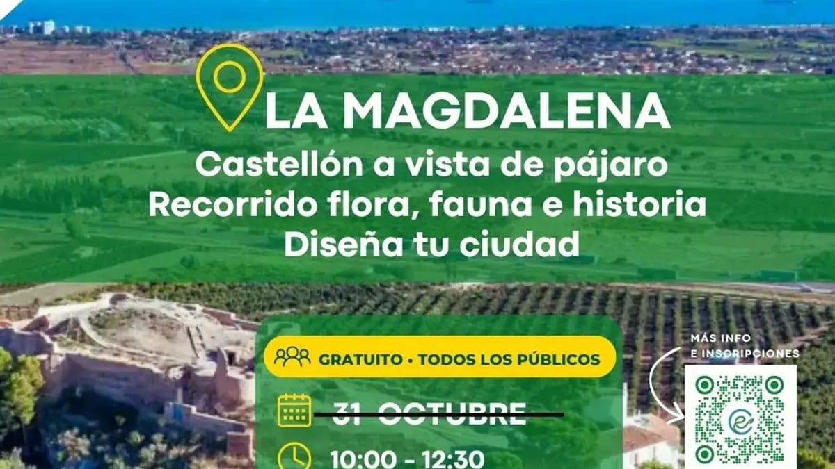 Cartel informativo del cambio de fecha de la ruta La Magdalena de Castelló, aplazada al 1 de noviembre