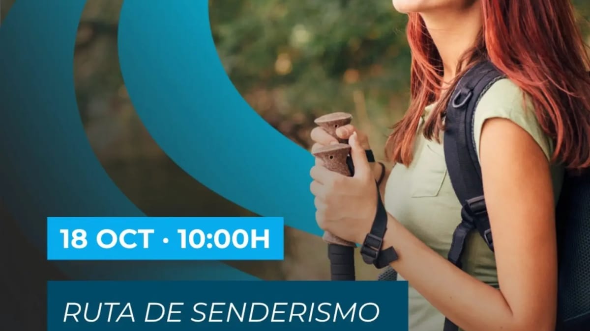 Cartel de la ruta de senderismo a San Bernardo organizada por el Patronato Municipal de Deportes de Toledo para el 18 de octubre