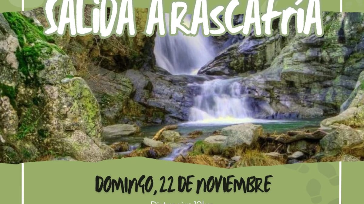 Cartel de la ruta senderista a Rascafría organizada por el Ayuntamiento de Navalcarnero para el 22 de noviembre
