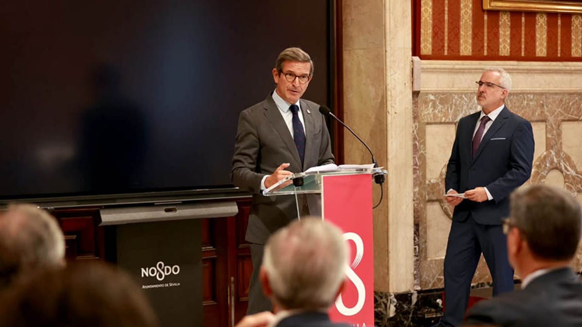 Jorge Paradela durante la presentación del Salón Internacional de la Minería 2026 en Fibes, Sevilla