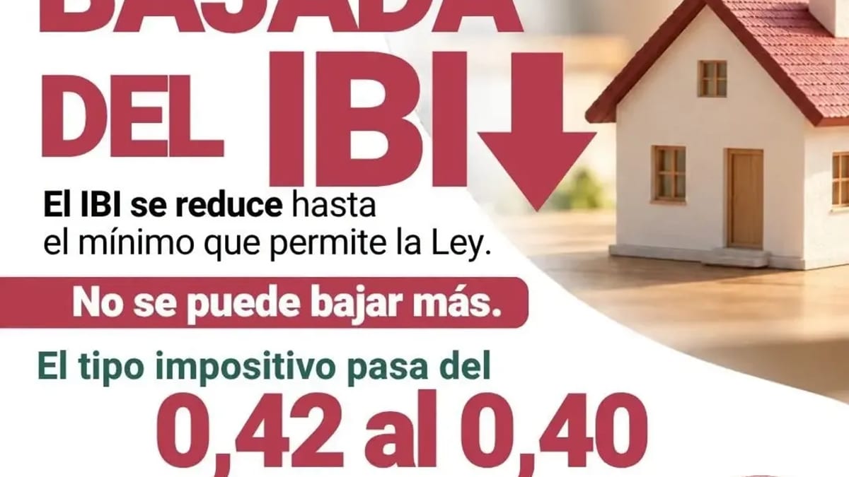 Cartel informativo de las nuevas medidas fiscales 2027 del Ayuntamiento de San Fernando de Henares con datos de reducción del IBI