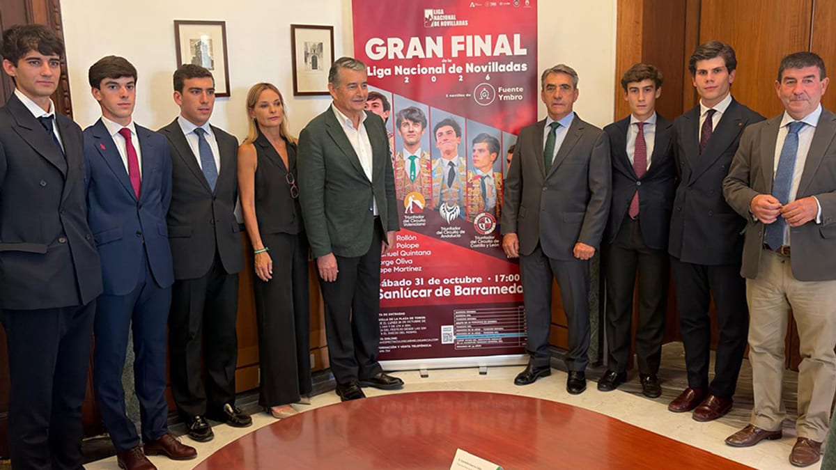 Cartel de la final de la Liga Nacional de Novilladas 2024 en Sanlúcar de Barrameda