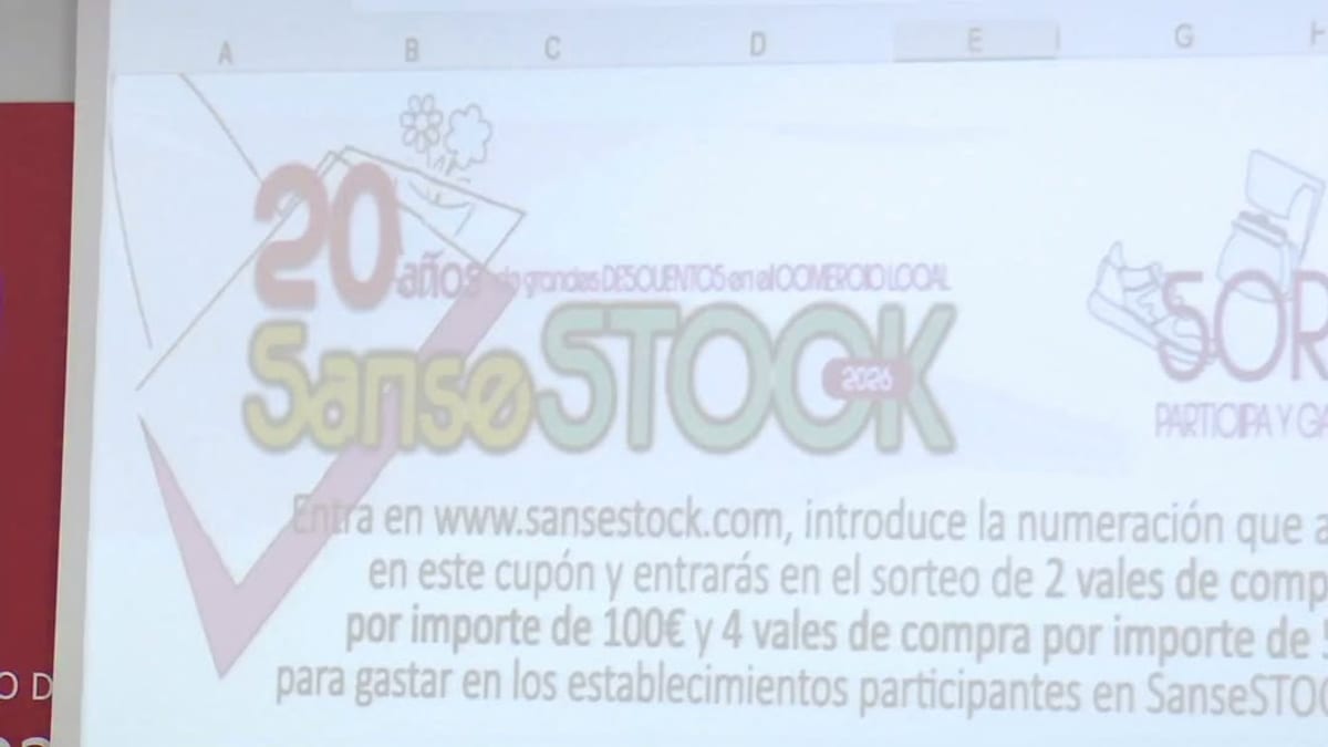 Cupón de participación en Sansestock 2026 con información sobre el sorteo de vales de compra para comercio local