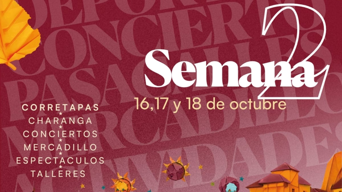 Cartel promocional del Festival de Otoño de Cuenca, segunda semana, 16-18 octubre, con Corretapas, conciertos, danza, arte y deporte