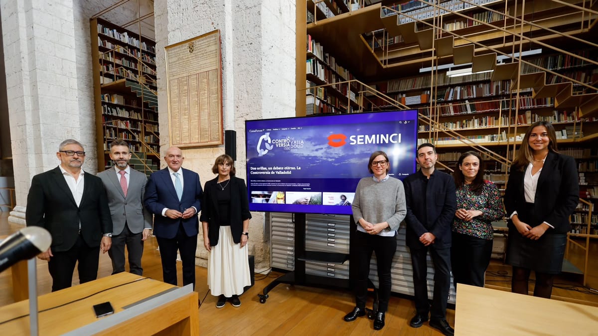 Presentación del ciclo de cine Dos orillas, un eterno debate. La Controversia de Valladolid en el Archivo Municipal de Valladolid con representantes de Seminci, Fundación la Caixa y UEMC