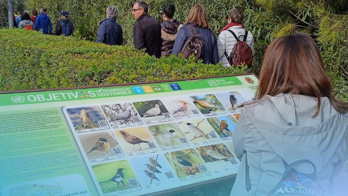 Cartel de Senderos de Otoño en Alicante del 25 de octubre al 22 de noviembre con información de rutas guiadas