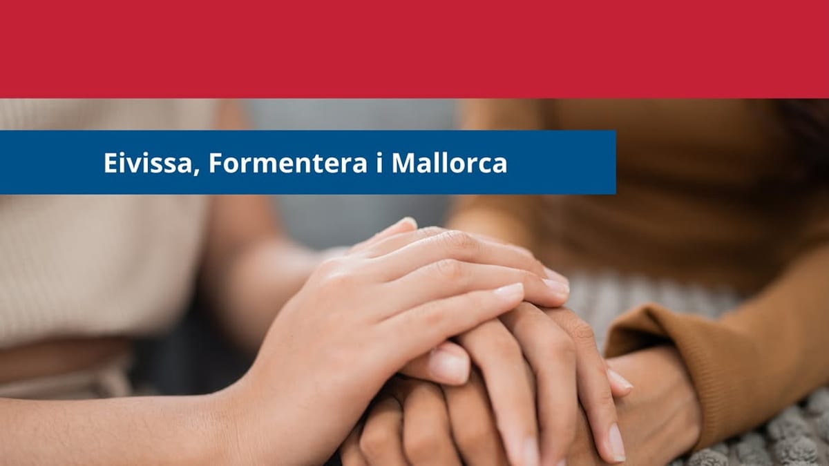 Cartel informativo de la Conselleria de Familias sobre suspensión de servicios sociales en Ibiza, Formentera y Mallorca por temporal