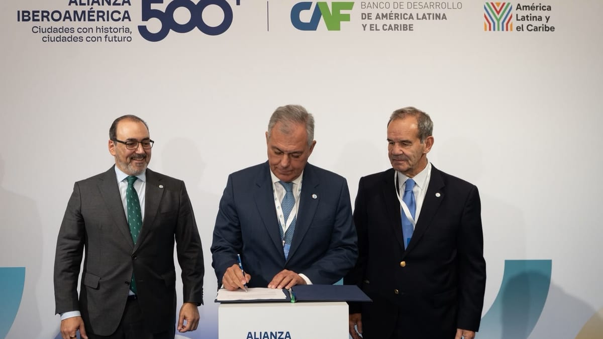 Logotipo de la Alianza Iberoamérica 500+ con el lema 'Ciudades con historia, ciudades con futuro'