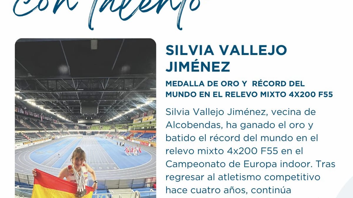 Silvia Vallejo Jiménez, atleta alcobendesa medallista de oro con récord mundial en atletismo máster