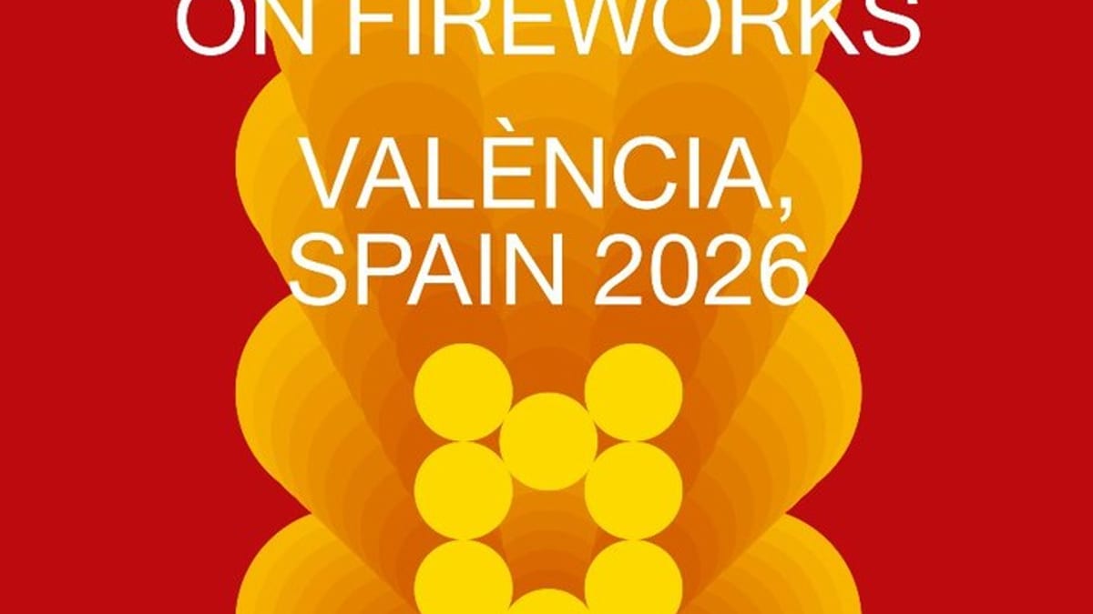 Cartel promocional del 20 Simposio Internacional de Pirotecnia en Valencia, octubre de 2026