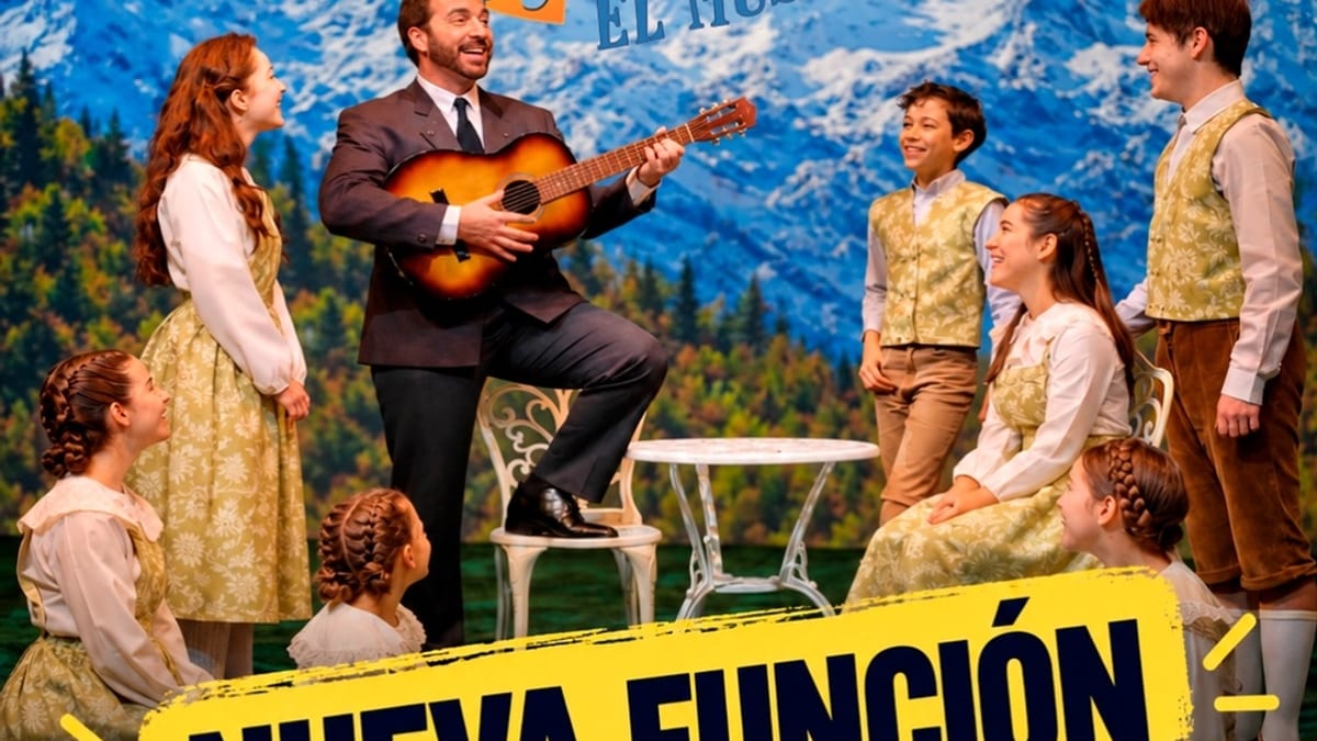 Cartel promocional de Sonrisas y Lágrimas con información de la nueva función en el Teatro MIRA