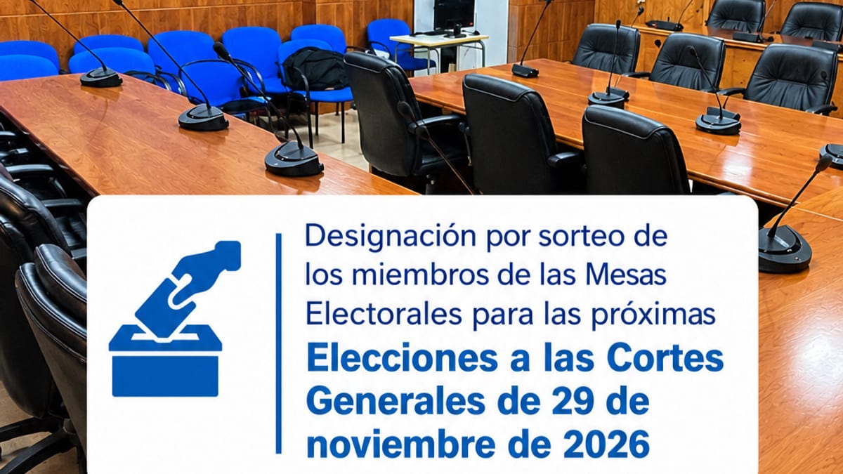Cartel informativo del pleno extraordinario de Paracuellos de Jarama para sorteo de mesas electorales, 4 de noviembre a las 12:00 horas