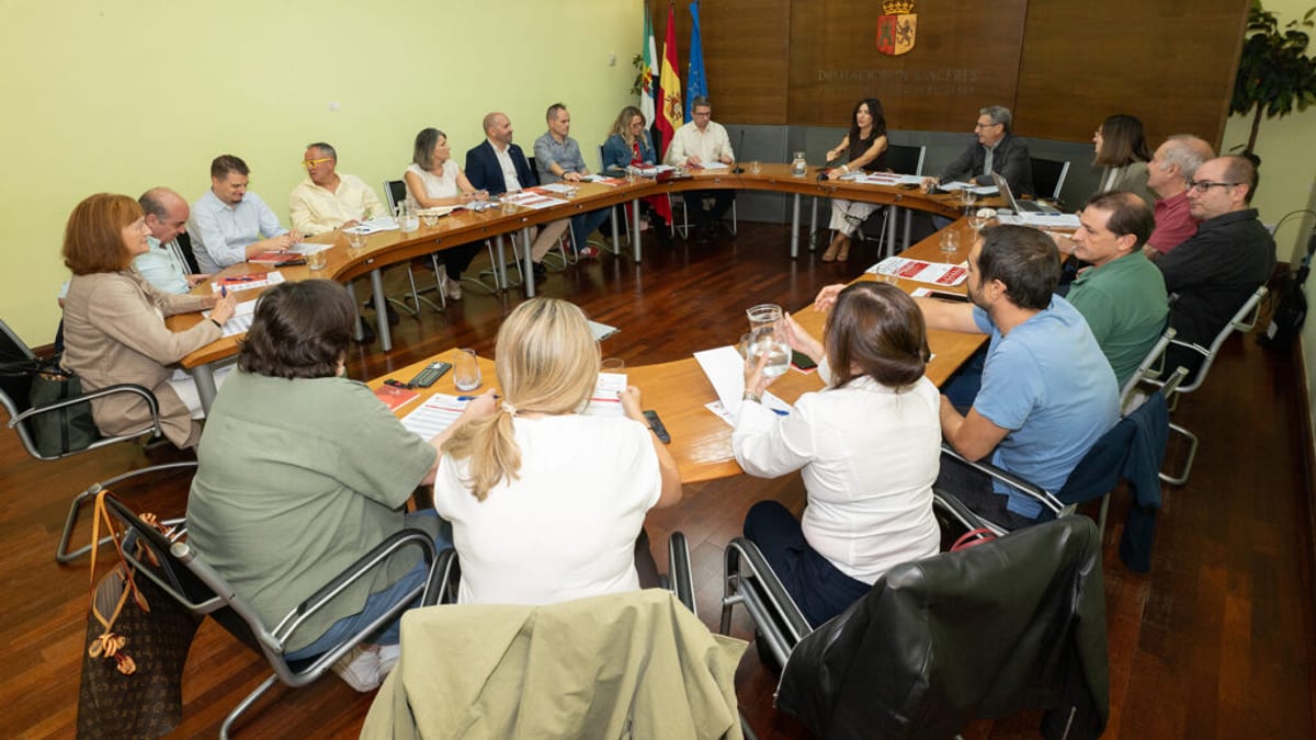 Reunión técnica de la Diputación de Cáceres con empresarios sobre la convocatoria de formación industrial y tecnológica