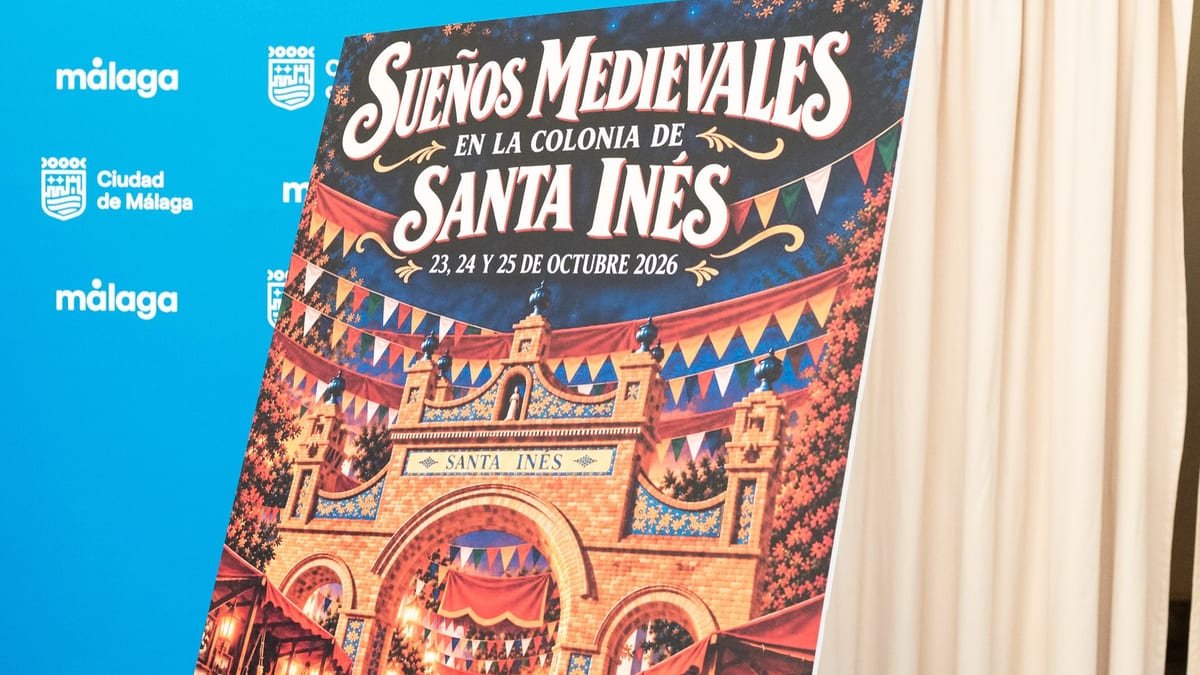 Cartel de Sueños Medievales en la Colonia Santa Inés de Málaga para los días 23, 24 y 25 de octubre de 2026
