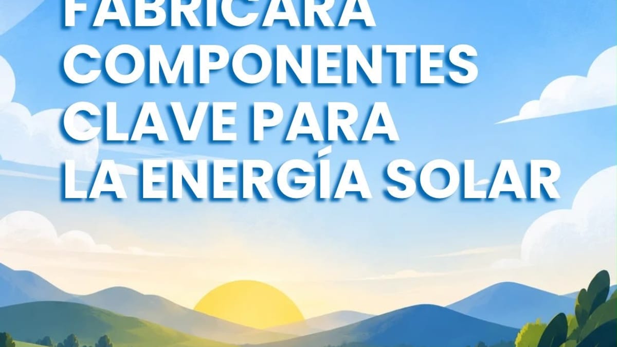 Cartel informativo del proyecto Sunwafe: Asturias fabricará componentes clave para la energía solar
