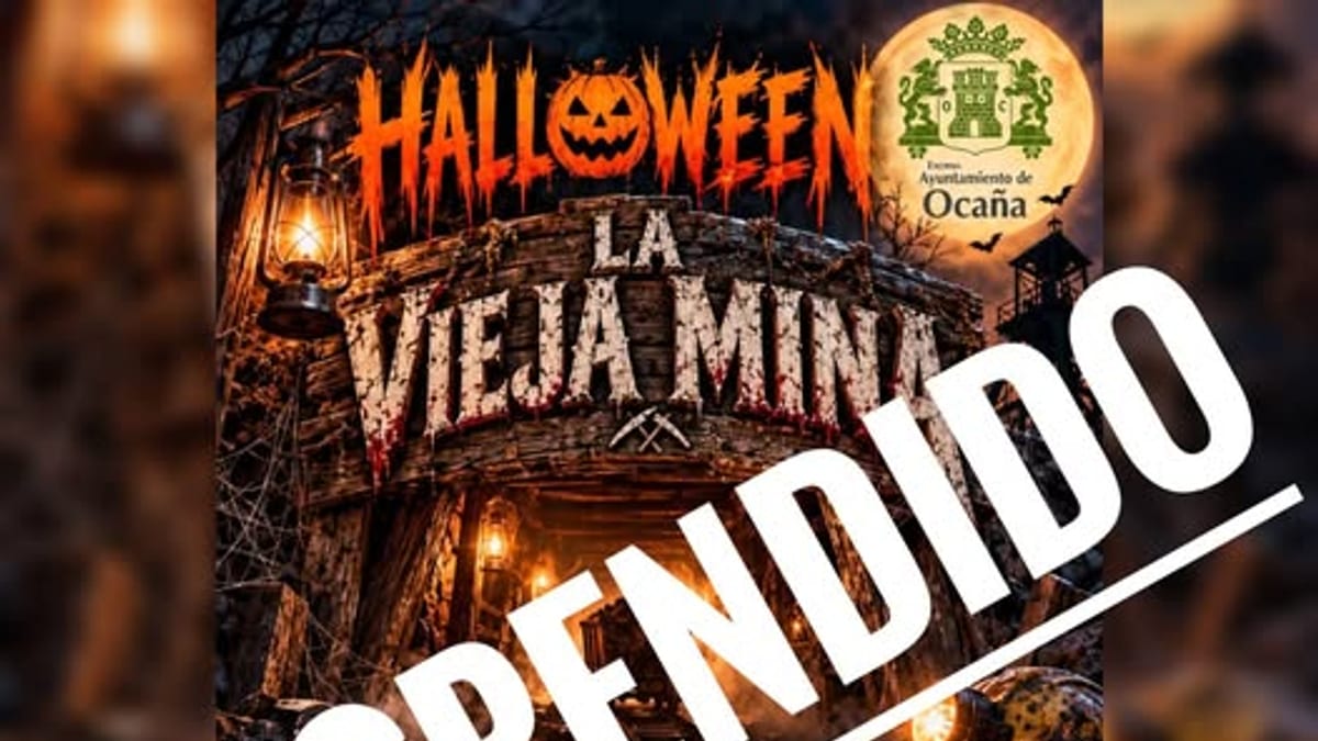 Cartel del evento Halloween La Vieja Mina suspendido en Ocaña