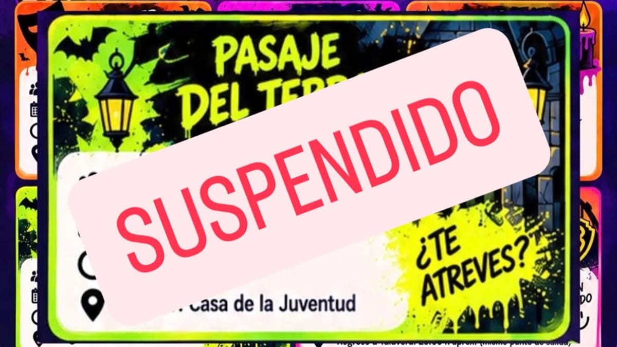 Cartel de actividades de la Casa Joven Talavera con la suspensión del 'Pasaje del Terror' anunciada