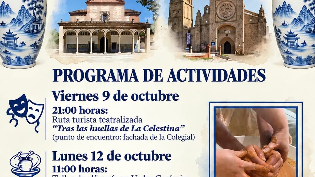 Cartel del programa de actividades de Artesanía de Talavera de la Reina en la Exposición Internacional de Cerámica de Jingdezhen, octubre 2024