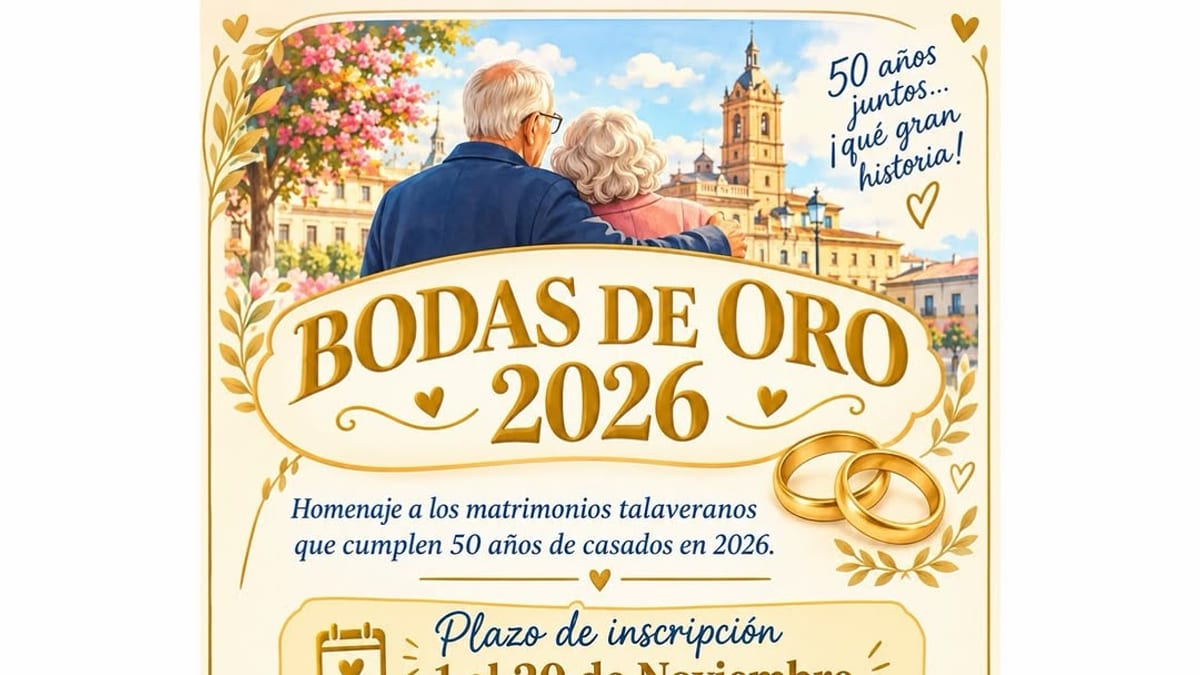 Cartel del homenaje a Bodas de Oro 2026 del Ayuntamiento de Talavera de la Reina