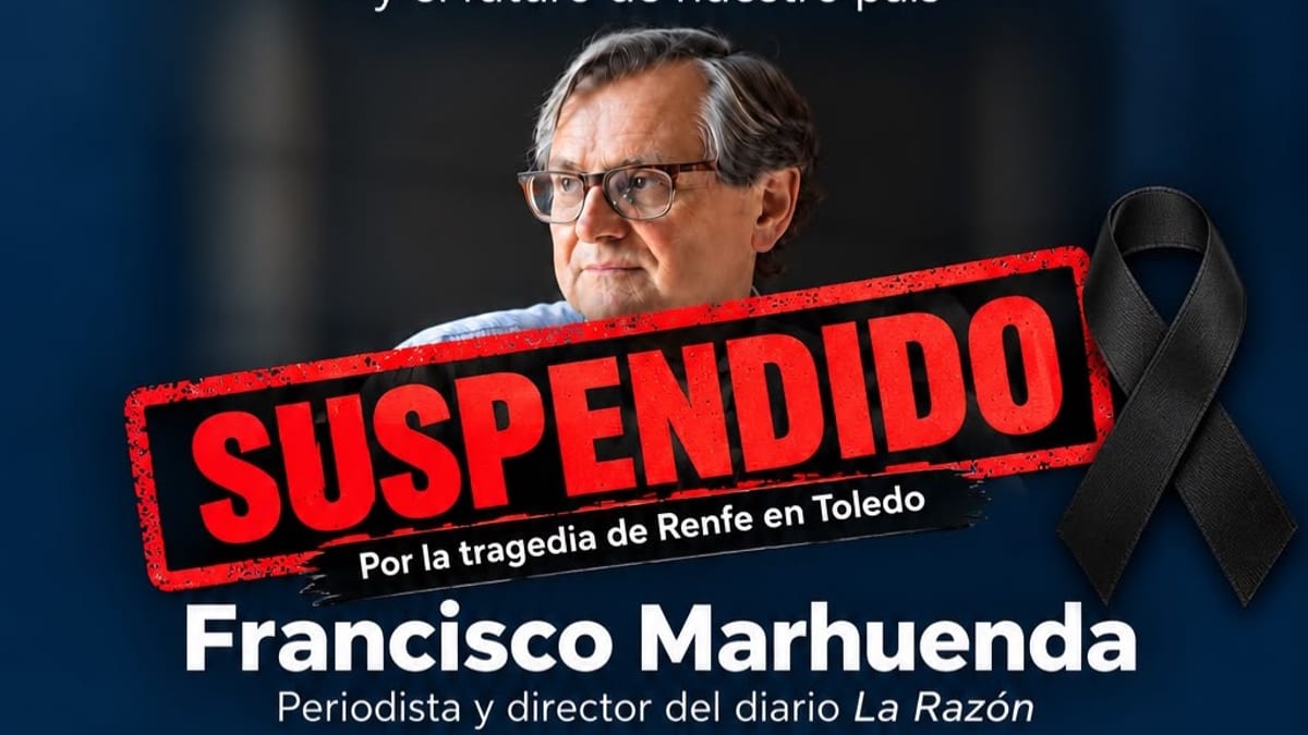 Cartel informativo del evento 'España en la encrucijada' en Talavera de la Reina con Francisco Marhuenda