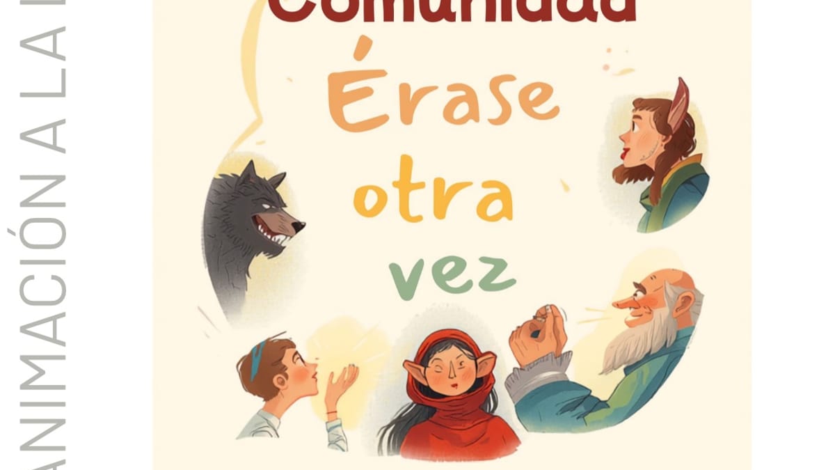 Cartel del Taller de Animación a la Lectura de Villaviciosa de Odón con el título Érase otra vez, fecha 19 de octubre a las 18:00 horas