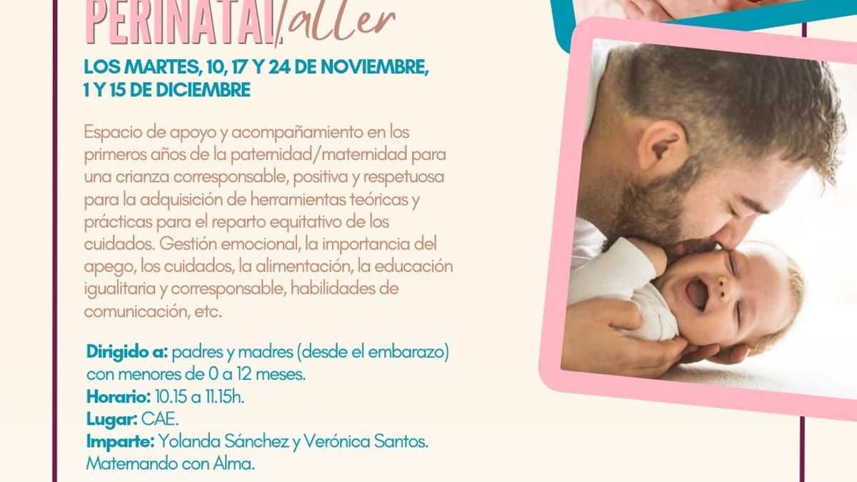 Cartel del Programa Somos Corresponsables - Círculo de Crianza Corresponsable y Acompañamiento Perinatal del Ayuntamiento de Navalcarnero