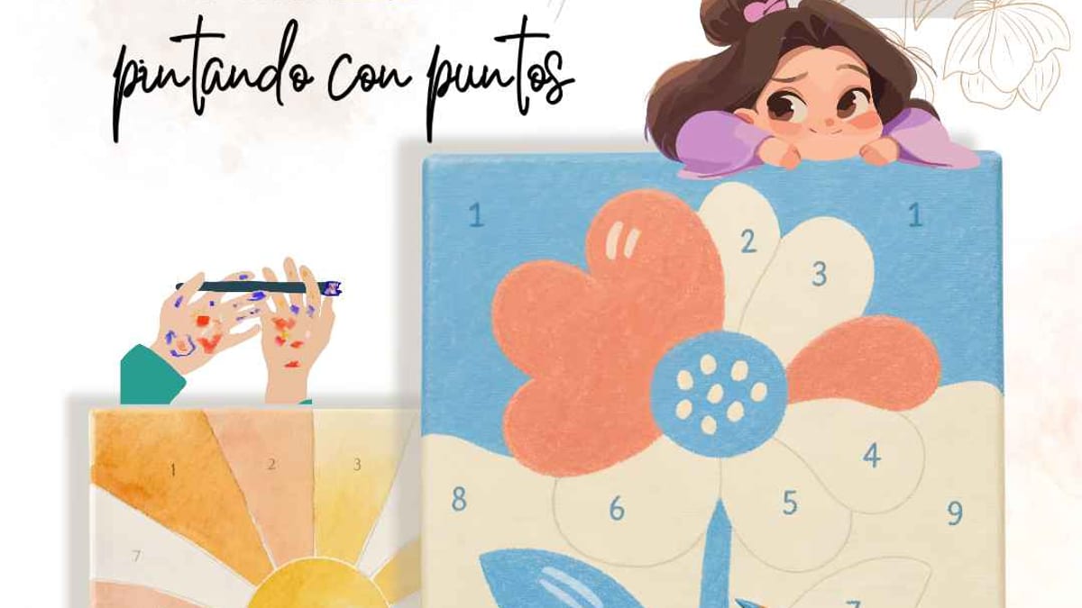 Cartel del taller Peque PintoArte de pintura con puntos para familias en Pinto el 7 de noviembre