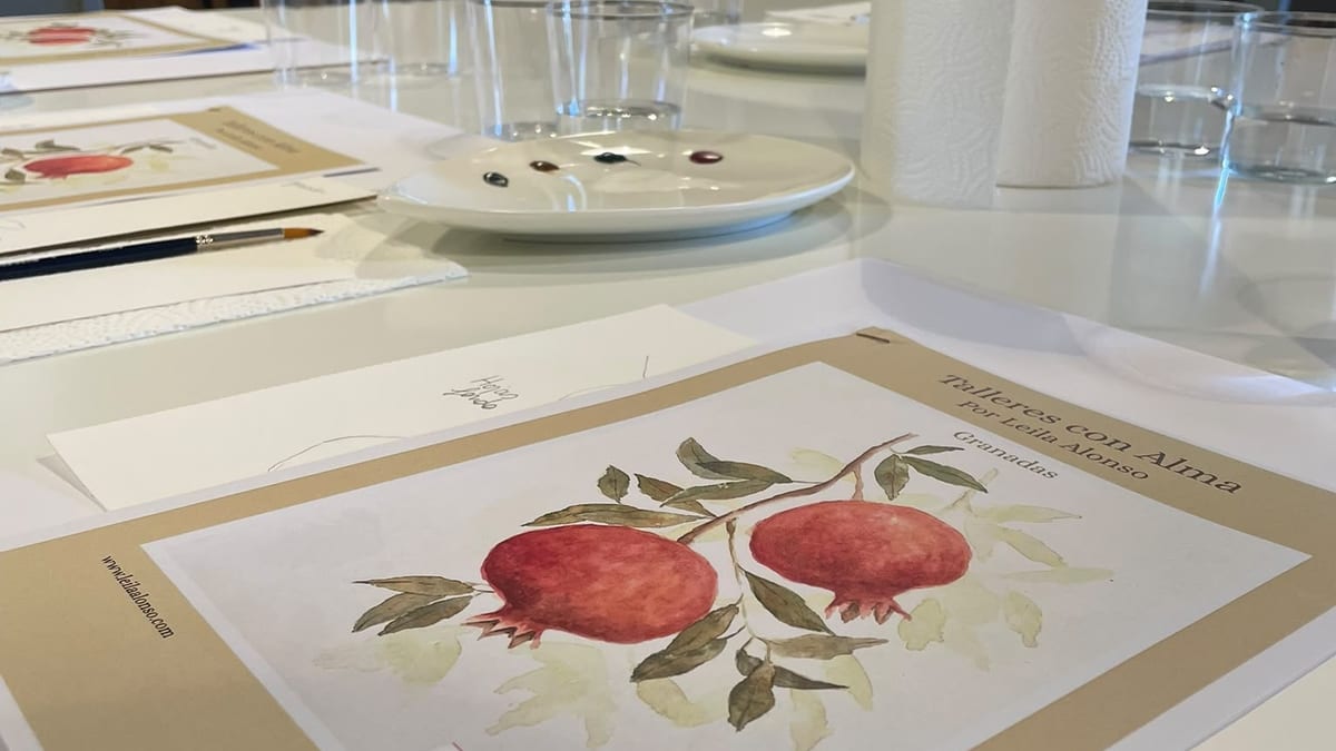 Láminas de acuarela con ilustraciones botánicas realizadas en los Talleres de La Almazara de Illescas