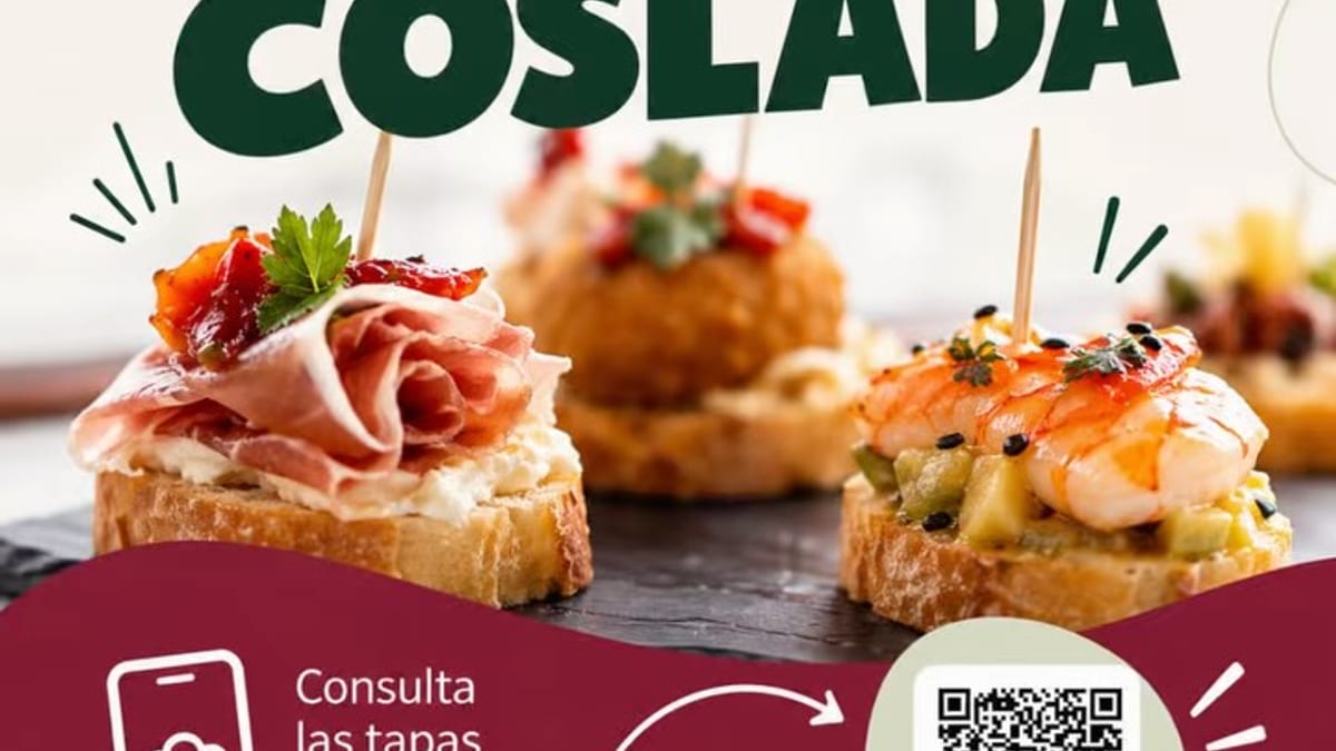 Cartel de Tapea Coslada con información sobre la Feria de la Tapa del fin de semana