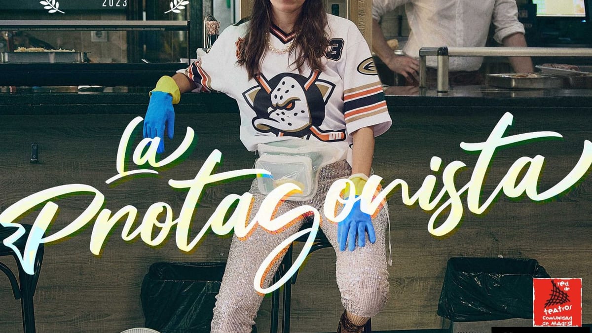 Cartel de la obra teatral 'La protagonista' con información del evento en el Centro Cultural de Paracuellos de Jarama