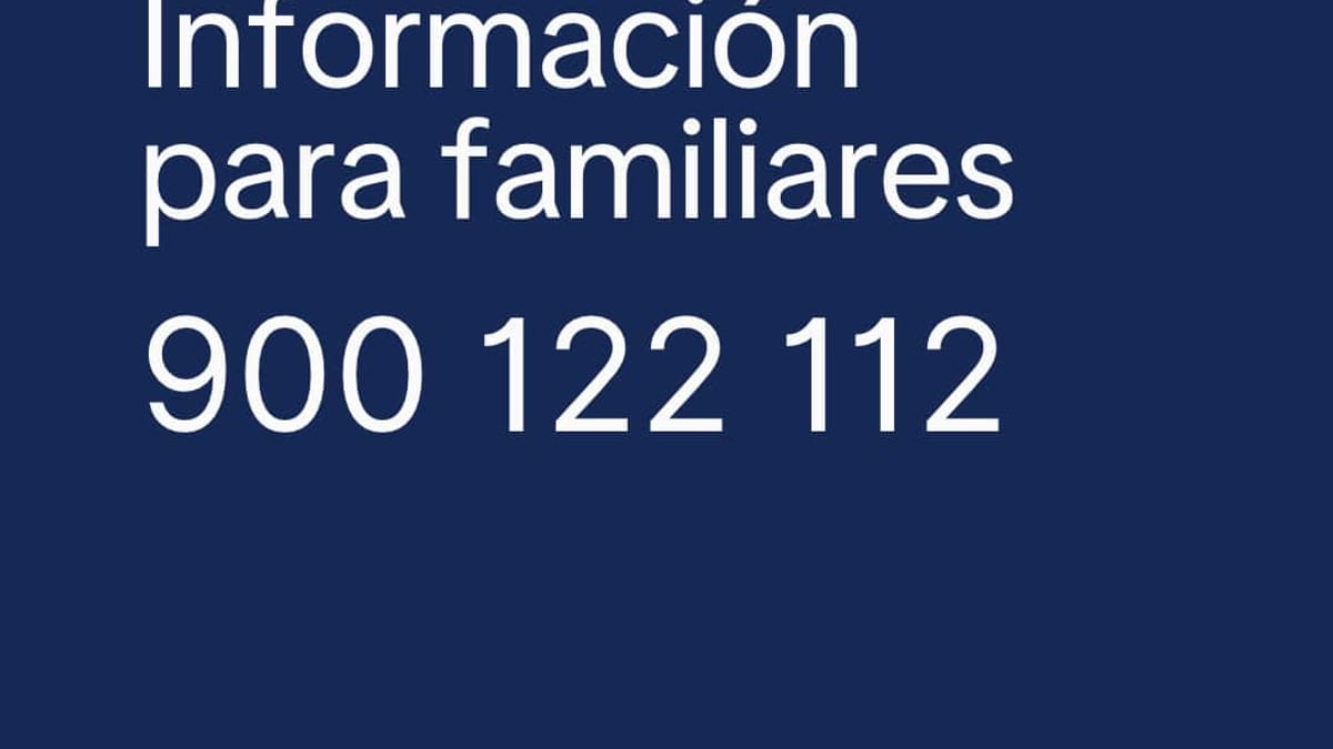 Comunicado de la Junta de Comunidades de Castilla-La Mancha con el teléfono de información para familiares del accidente ferroviario