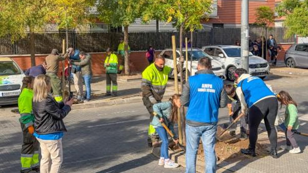 Plantación de árboles en Torrejón de Ardoz durante el Día Internacional Contra el Cambio Climático