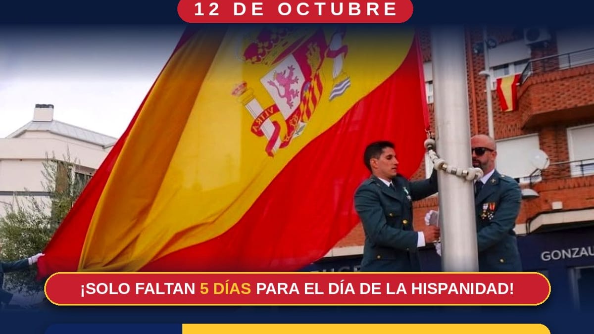 Cartel anunciador de los actos del Día de la Hispanidad en Torrijos para el 12 de octubre, con información de horarios y actividades