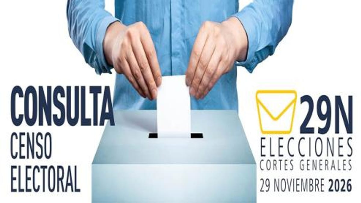 Cartel informativo sobre consulta del Censo Electoral para las Elecciones Generales del 29 de noviembre de 2026