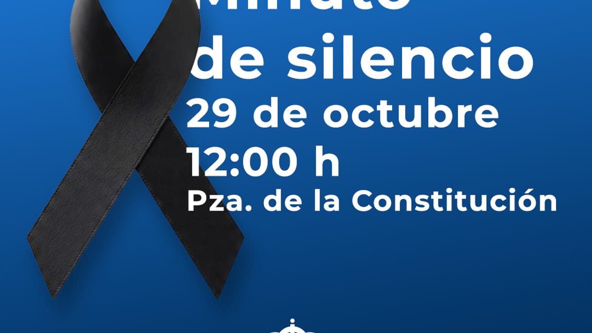 Cartel de convocatoria de minuto de silencio del Ayuntamiento de Valdemoro por las víctimas del accidente ferroviario de Urda