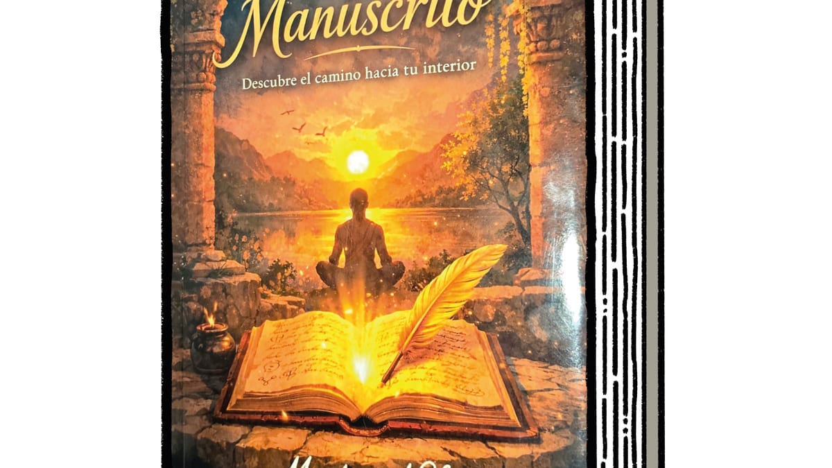 Cartel promocional de la presentación de la novela 'El Manuscrito' de Marta Nefzi en Valdemoro