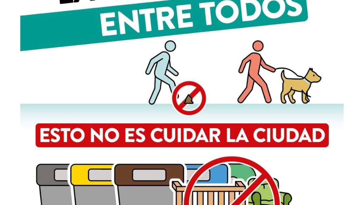 Campaña del Ayuntamiento de Valencia sobre limpieza urbana con el lema 'Una ciudad más limpia la hacemos entre todos' y referencia a sanciones de hasta 3.000 euros