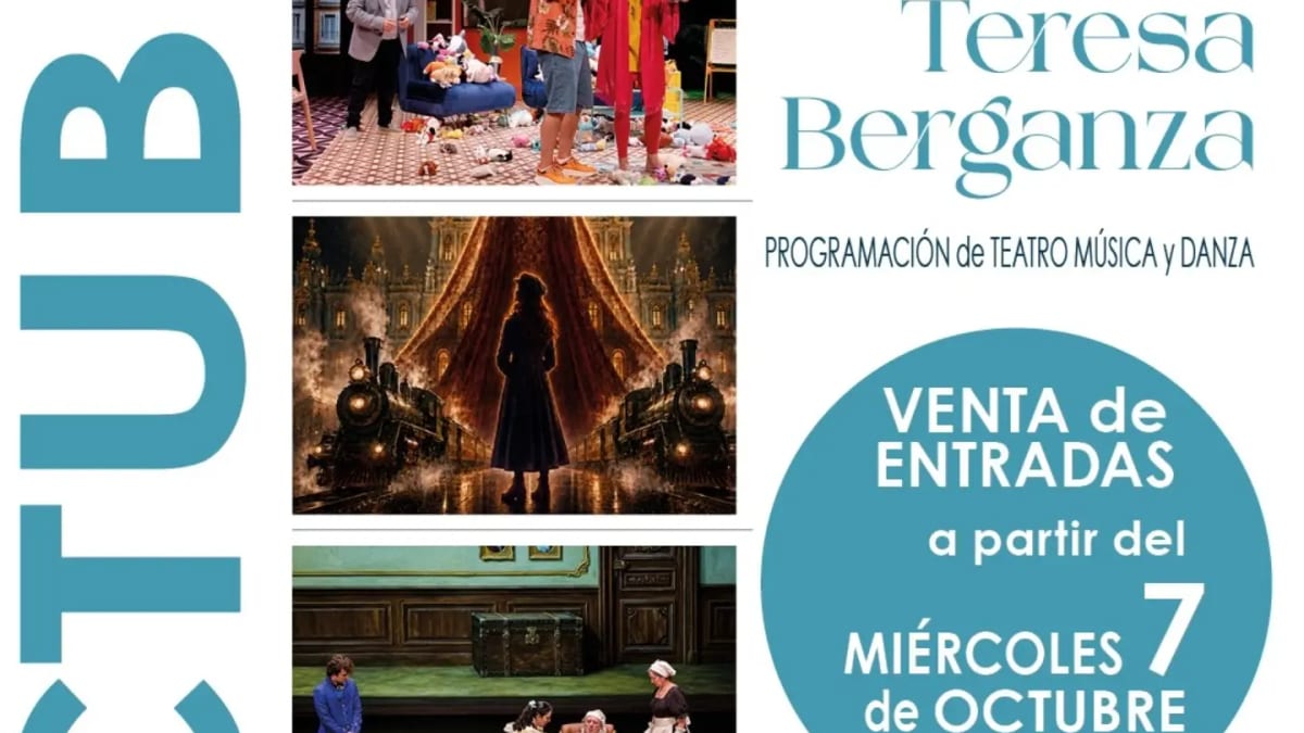 Cartel informativo de venta de entradas del Coliseo de la Cultura de Villaviciosa de Odón para octubre de 2026, con programación de teatro, música y danza en el Auditorio Teresa Berganza