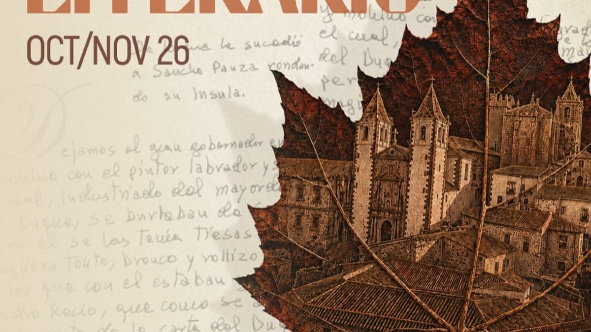 Cartel promocional del Otoño Literario 2024 del Ayuntamiento de Cáceres con fechas octubre-noviembre