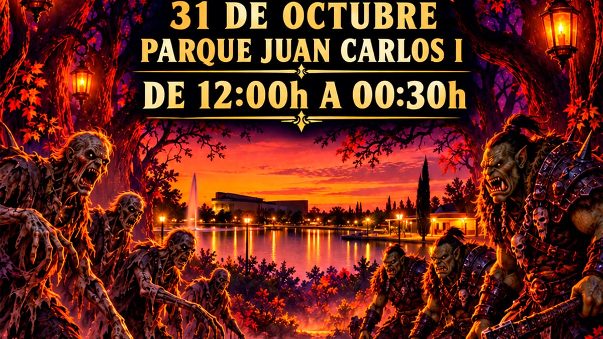 Cartel promocional de la Villa del Terror en Pinto, evento de Halloween en el Parque Juan Carlos I del 31 de octubre