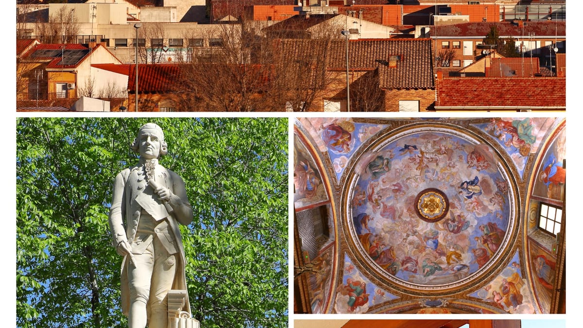 Cartel promocional de visitas guiadas en Ciempozuelos destacando la arquitectura y patrimonio del municipio