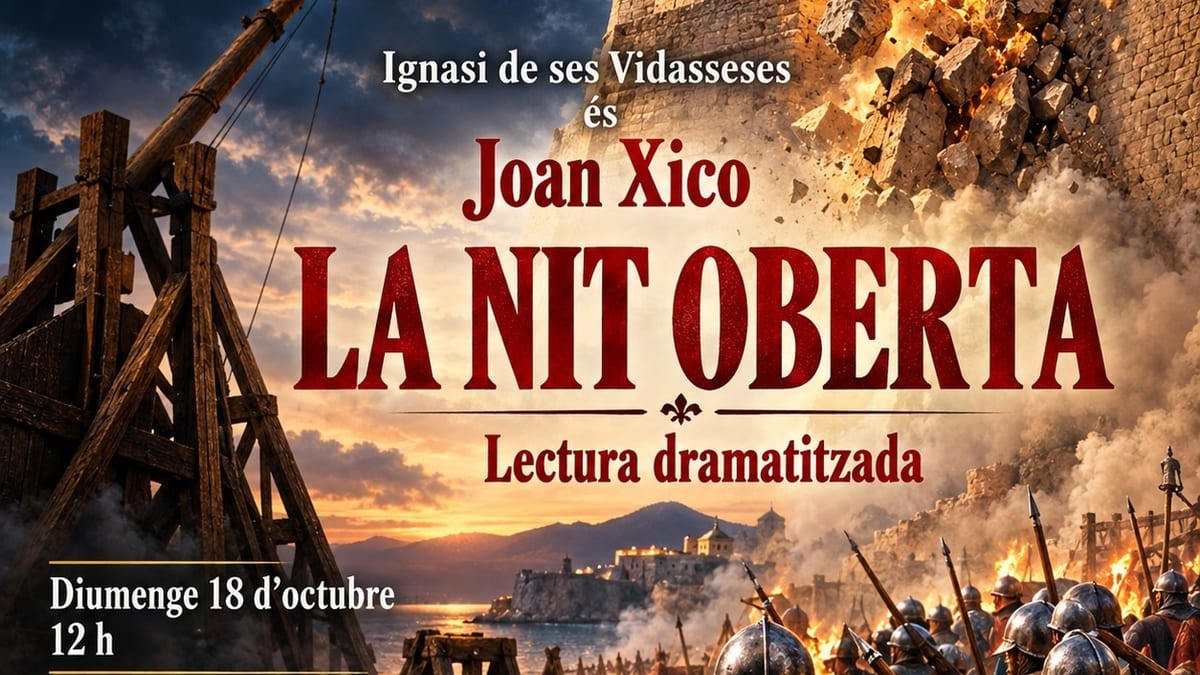 Cartel de la lectura dramatizada 'Joan Xico. La nit oberta' dirigida por Ramon Mayol en Es Polvorí